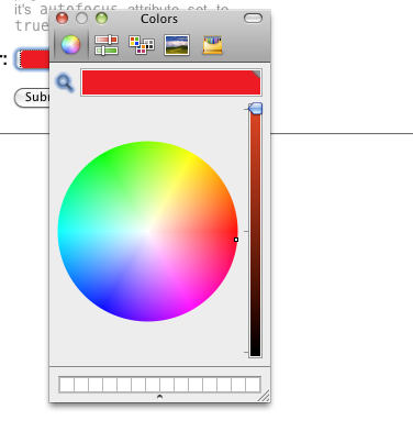 HTML5 Color form field, Opera (large)