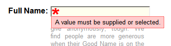 [Screenshot of HTML5 Validation using Firefox and webforms2.js]